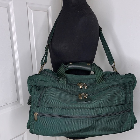TUMI Green CANVASDuffel Bag vintage